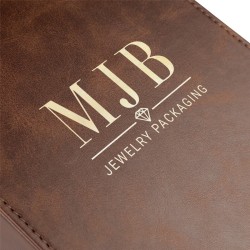 Caja para gafas marrón con 3 compartimentos 162×184×52 mm - GAF8C-M con el logotipo MJB estampado, vista 3