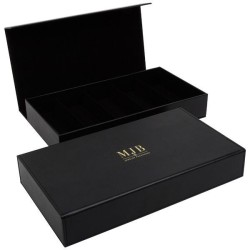Caja para gafas negra con 5 compartimentos 301×168×52 mm - GAF9C-N con el logotipo MJB estampado, vista 1