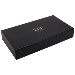 Caixa para óculos preta com 5 compartimentos 301×168×52 mm - GAF9C-N com o logótipo MJB estampado, vista 2