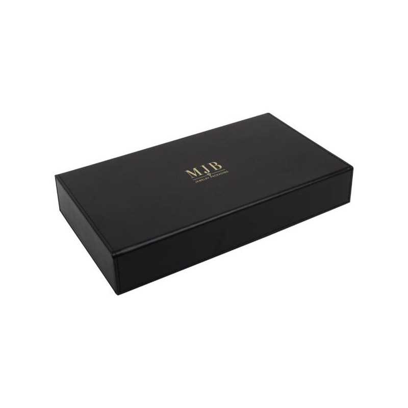 Caja para gafas negra con 5 compartimentos 301×168×52 mm - GAF9C-N con el logotipo MJB estampado, vista 2