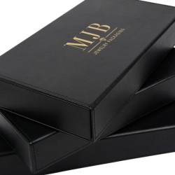 Caja para gafas negra con 5 compartimentos 301×168×52 mm - GAF9C-N con el logotipo MJB estampado, vista 6