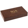 Caja para gafas marrón con 5 compartimentos 301×168×52 mm - GAF9C-M con el logotipo MJB estampado, vista 1