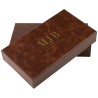 Caja para gafas marrón con 5 compartimentos 301×168×52 mm - GAF9C-M con el logotipo MJB estampado, vista 3