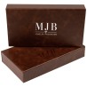 Scatola porta occhiali marrone a 5 scomparti 301×168×52 mm - GAF9C-M con il logo MJB stampato a caldo, vista 4