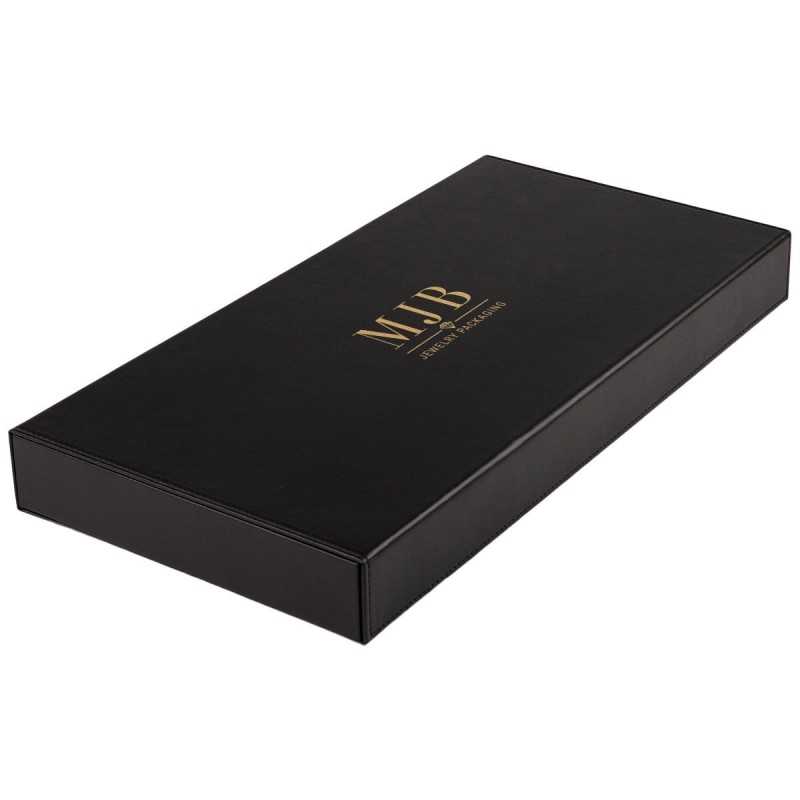 Caja para gafas negra con 12 compartimentos 468×235×50 mm - GAF10C-N con el logotipo MJB estampado, vista 1