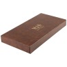 Caja para gafas marrón con 12 compartimentos 468×235×50 mm - GAF10C-M con el logotipo MJB estampado, vista 1