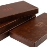Caja para gafas marrón con 12 compartimentos 468×235×50 mm - GAF10C-M con el logotipo MJB estampado, vista 2