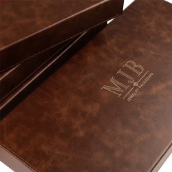Brown Glasses Case with 12 Compartments 468×235×50 mm - GAF10C-M with the MJB logo stamped, view 3