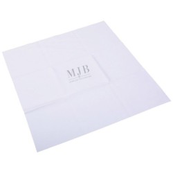Paño de microfibra personalizado para gafas blanco 300×350 mm - GAF13L-B con el logotipo MJB estampado, vista 2