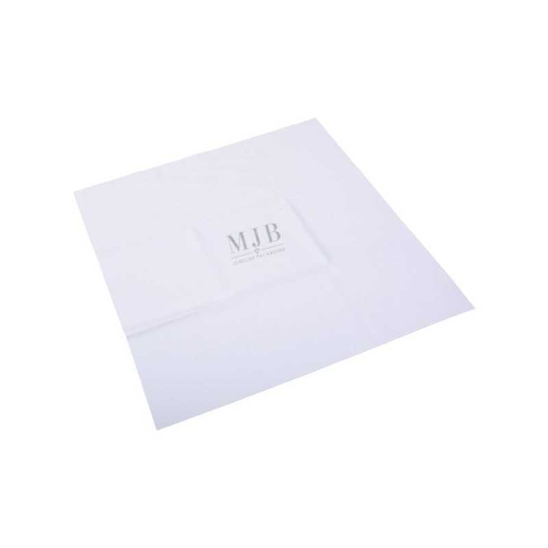 Personalised White Microfibre Lens Cloth 300×350 mm - GAF13L-B with the MJB logo stamped, view 2