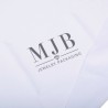 Pano de microfibra personalizado para óculos branco 300×350 mm - GAF13L-B com o logótipo MJB estampado, vista 3