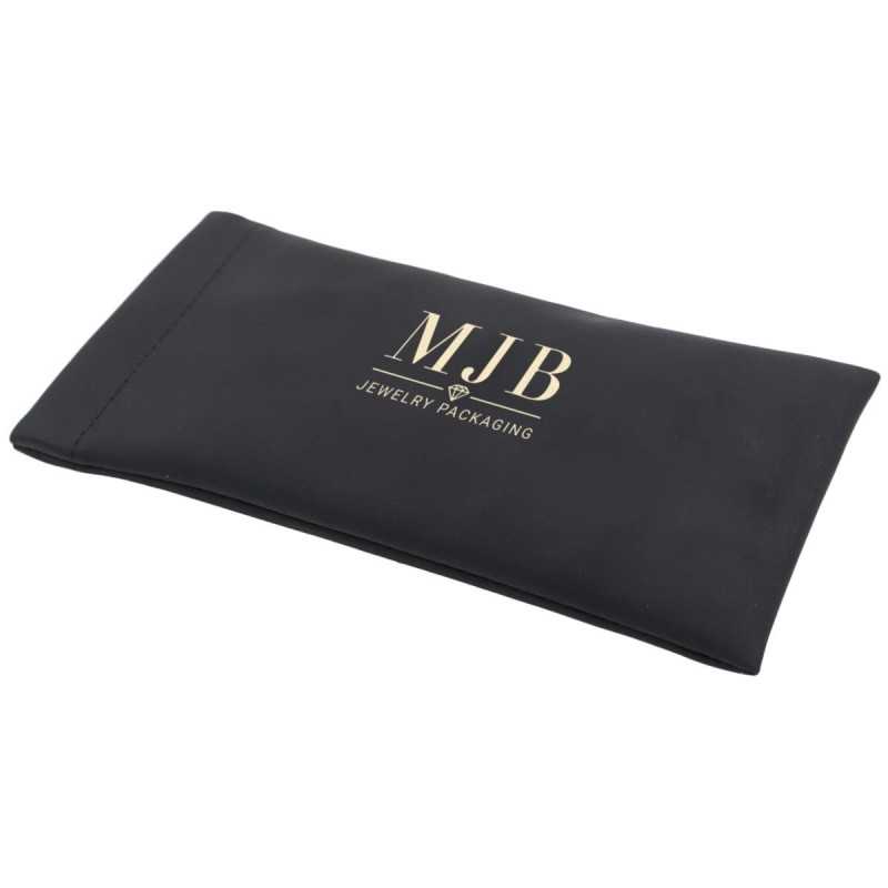 Estuche blando con terciopelo para gafas negro 178×85×5 mm - GAF6B-N con el logotipo MJB estampado