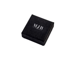 Oorbellendoosje 42×42×21 mm - WAS1-N, zwart, gesloten, zilverkleurig MyJewelBoxes-logo