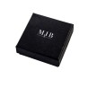 Caja para Pendientes 65×65×29 mm - WAS3-N, color negro, cerrada, logotipo plateado MyJewelBoxes
