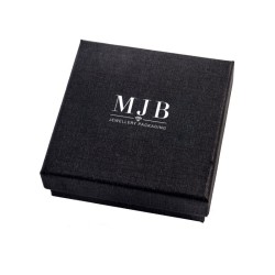 Hangerdoosje 85×85×32 mm - WAS5-N, zwart, gesloten, zilverkleurig MyJewelBoxes-logo