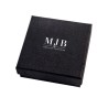 Hangerdoosje 85×85×32 mm - WAS5-N, zwart, gesloten, zilverkleurig MyJewelBoxes-logo
