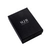 Hangerdoosje 80×110×32 mm - WAS7-N, zwart, gesloten, zilverkleurig MyJewelBoxes-logo