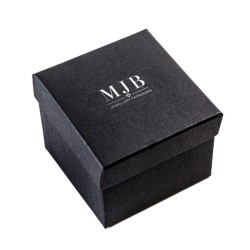 Bangledoosje 90×90×58 mm - WAS8-N, zwart, gesloten, zilverkleurig MyJewelBoxes-logo