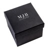 Caja para Reloj 90×90×75 mm - WAS10-N, color negro, cerrada, logotipo plateado MyJewelBoxes