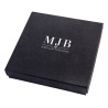 Caja para Collar Grande 167×167×32 mm - WAS11-N, color negro, cerrada, logotipo plateado MyJewelBoxes
