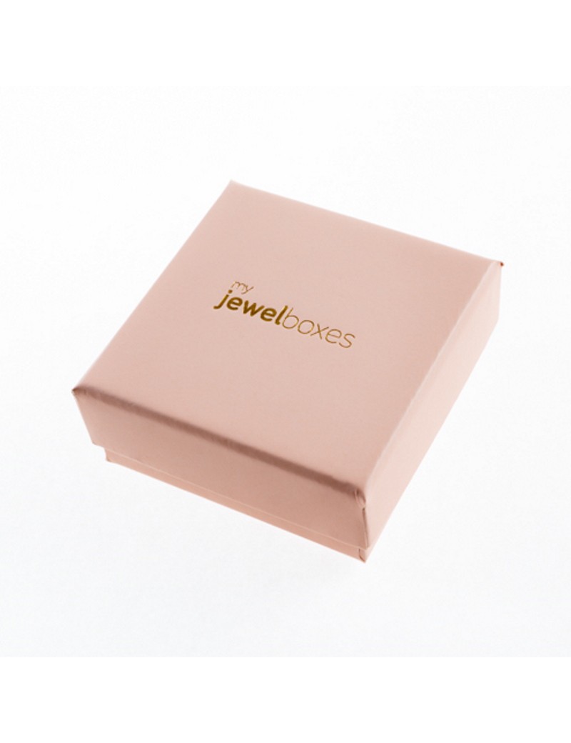 Caja de carton para pendientes de joyas en color rosa palo