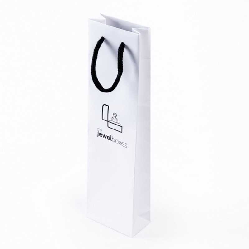 Matte Paper Bag 300x80x45 White / Black Handle