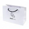 Matte Paper Bag 250x180x100 White / Black Handle