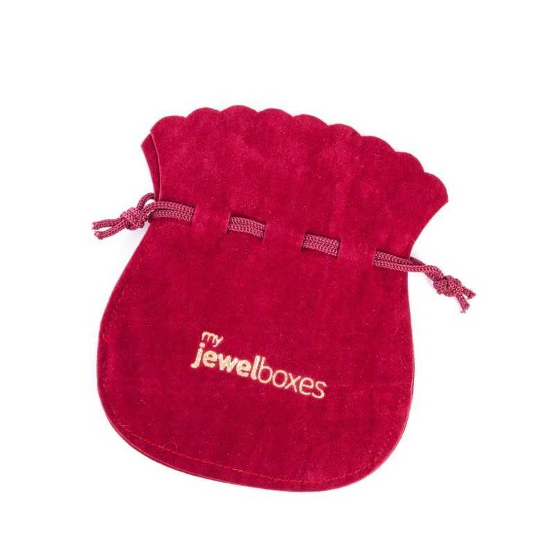 Burgundy Faux Suede Bag 140×120 mm BAN14B | MyJewelBoxes