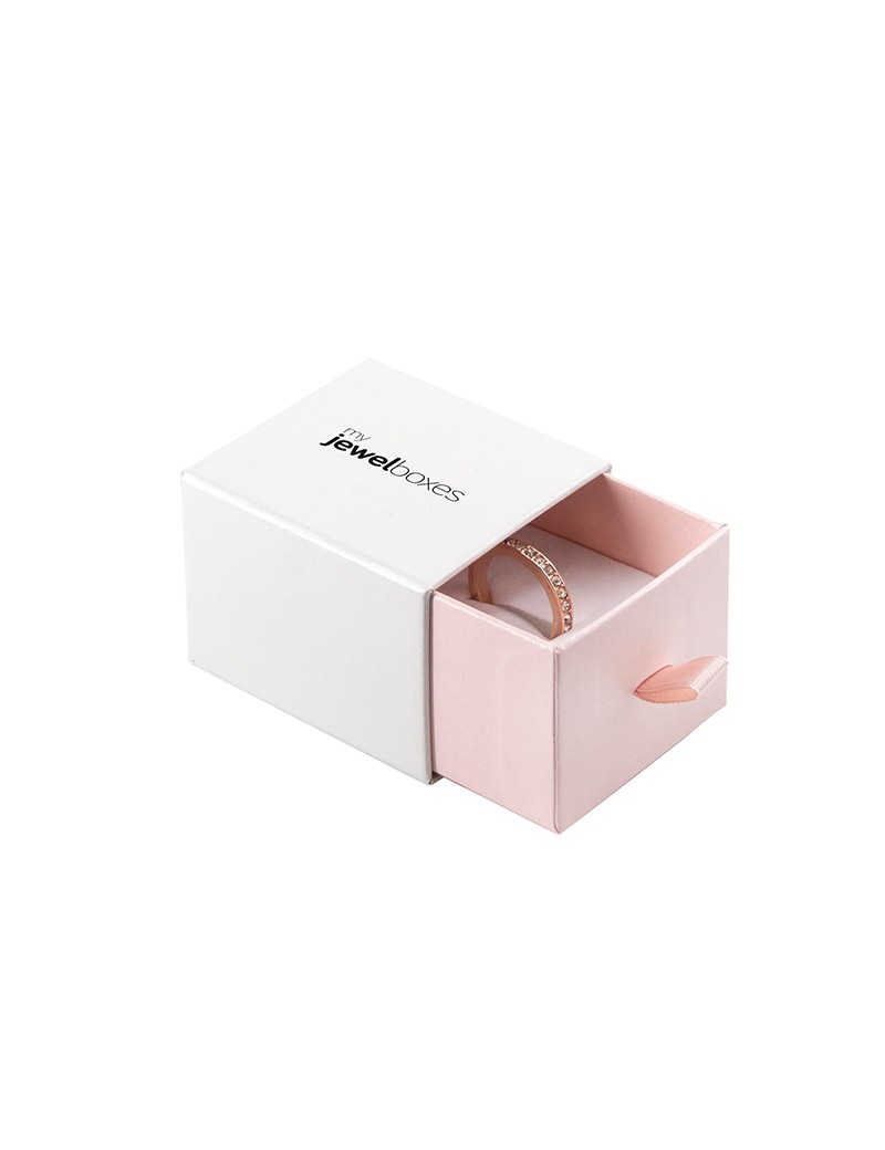 Caja de carton para joyas con tirador. Cajoncito para anillo de joyeria y Bisuteria