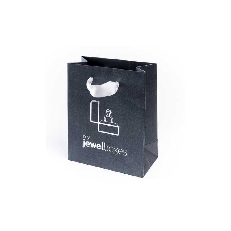Satinhenkel-Tüte 120x150x65 Grau | MyJewelBoxes