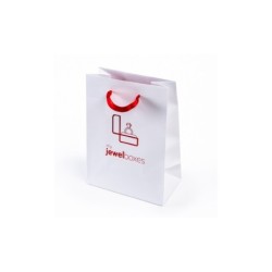 Satin Handle Bag 120x150x65 White / Red | MyJewelBoxes