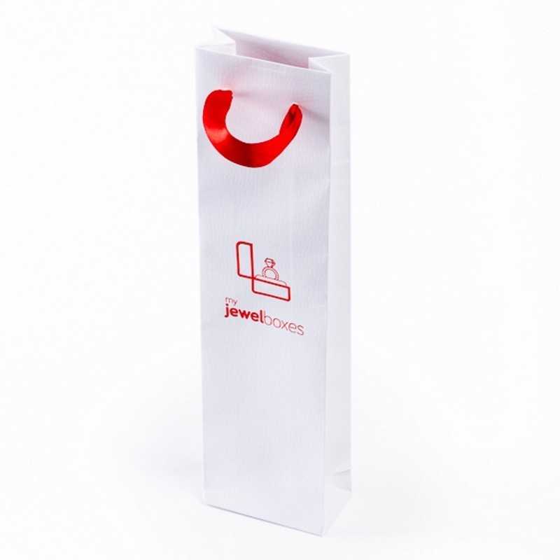 Satin Handle Bag 300x80x45 White / Red | MyJewelBoxes