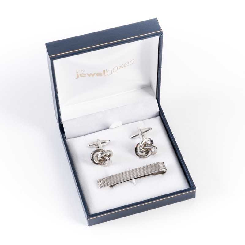 Jewellery Box for Cufflink and tie-clip sets 87×91×30 mm - DEN4GS-AZ