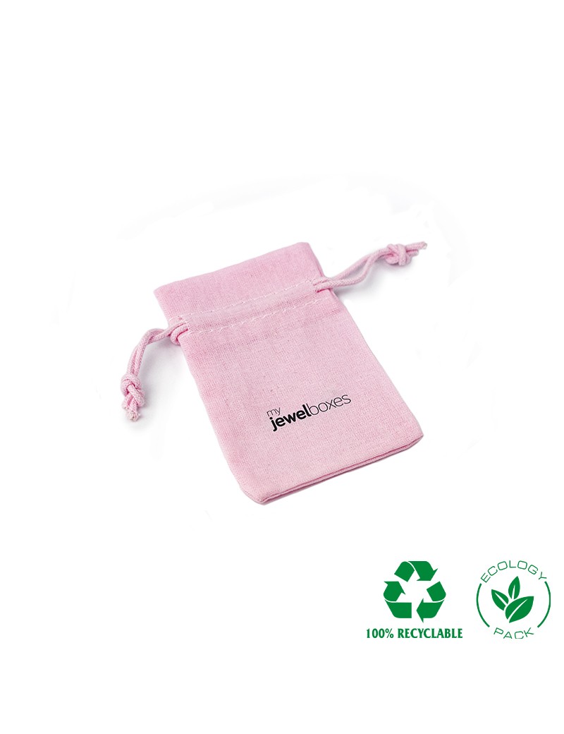 Bolsa algodón para joyas joyeria y bisuteria personalizada con cordón