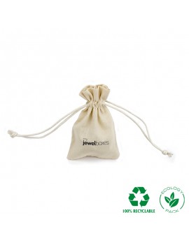 Bolsa algodón para joyas joyeria y bisuteria personalizada con cordón