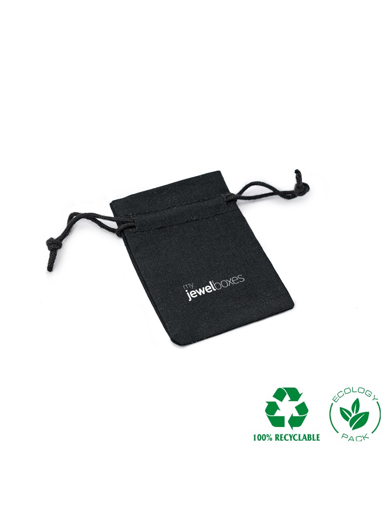 Bolsa algodón para joyas joyeria y bisuteria personalizada con cordón