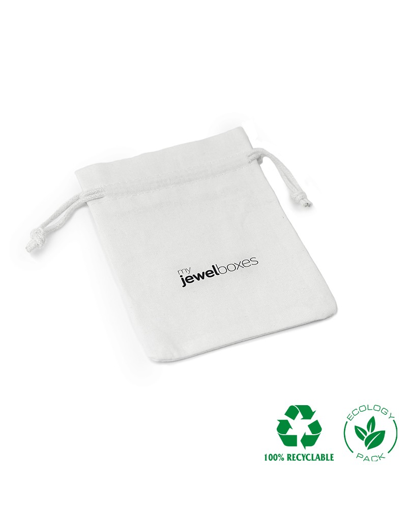 Bolsa algodón para joyas joyeria y bisuteria personalizada con cordón