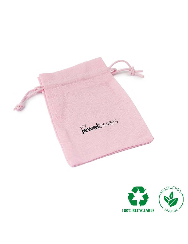 Bolsa algodón para joyas joyeria y bisuteria personalizada con cordón