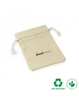 Bolsa algodón para joyas joyeria y bisuteria personalizada con cordón