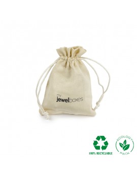 Bolsa algodón para joyas joyeria y bisuteria personalizada con cordón