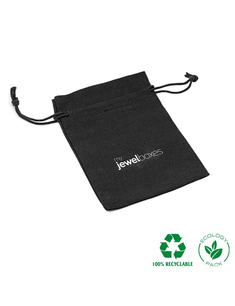 Bolsa algodón para joyas joyeria y bisuteria personalizada con cordón