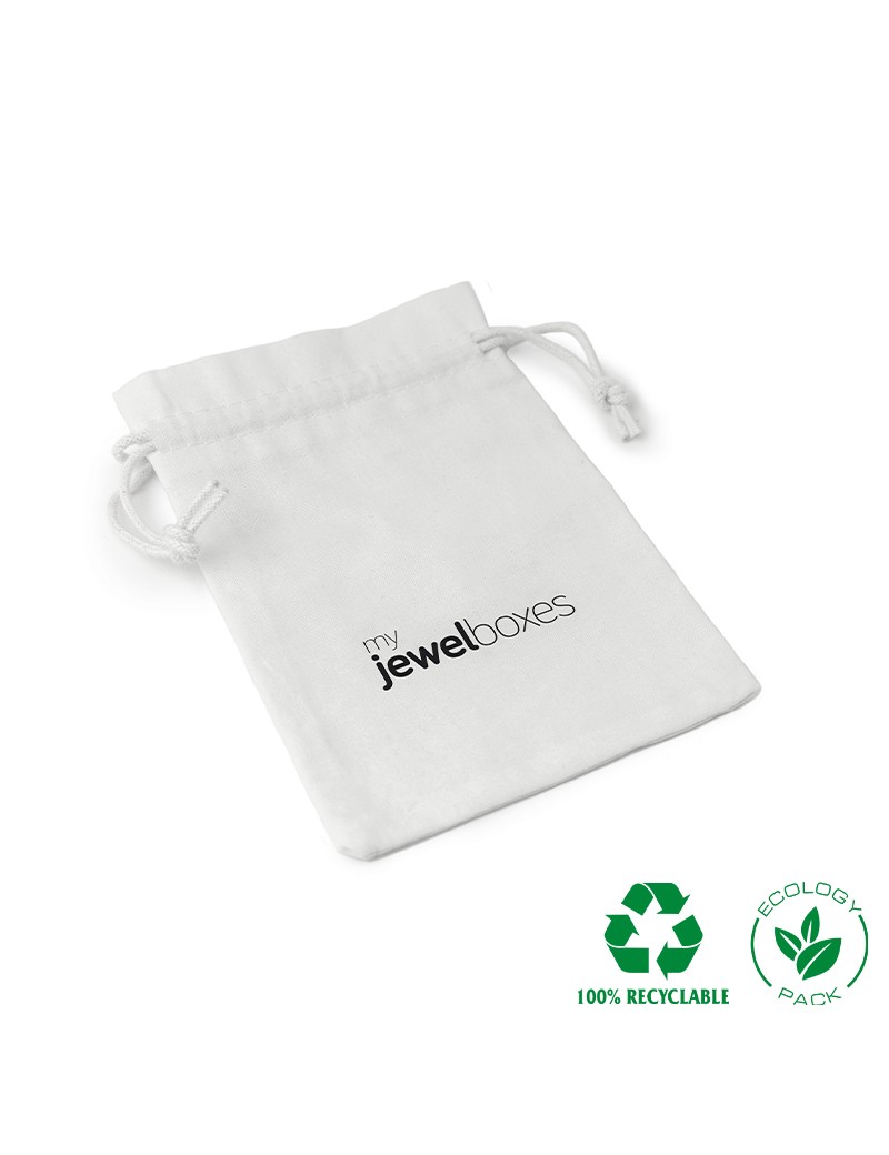 Bolsa algodón para joyas joyeria y bisuteria personalizada con cordón