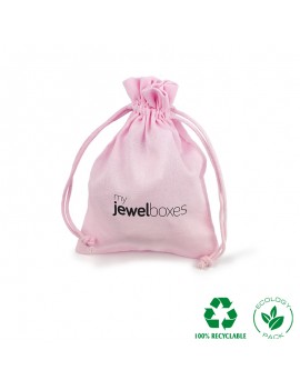 Bolsa algodón para joyas joyeria y bisuteria personalizada con cordón