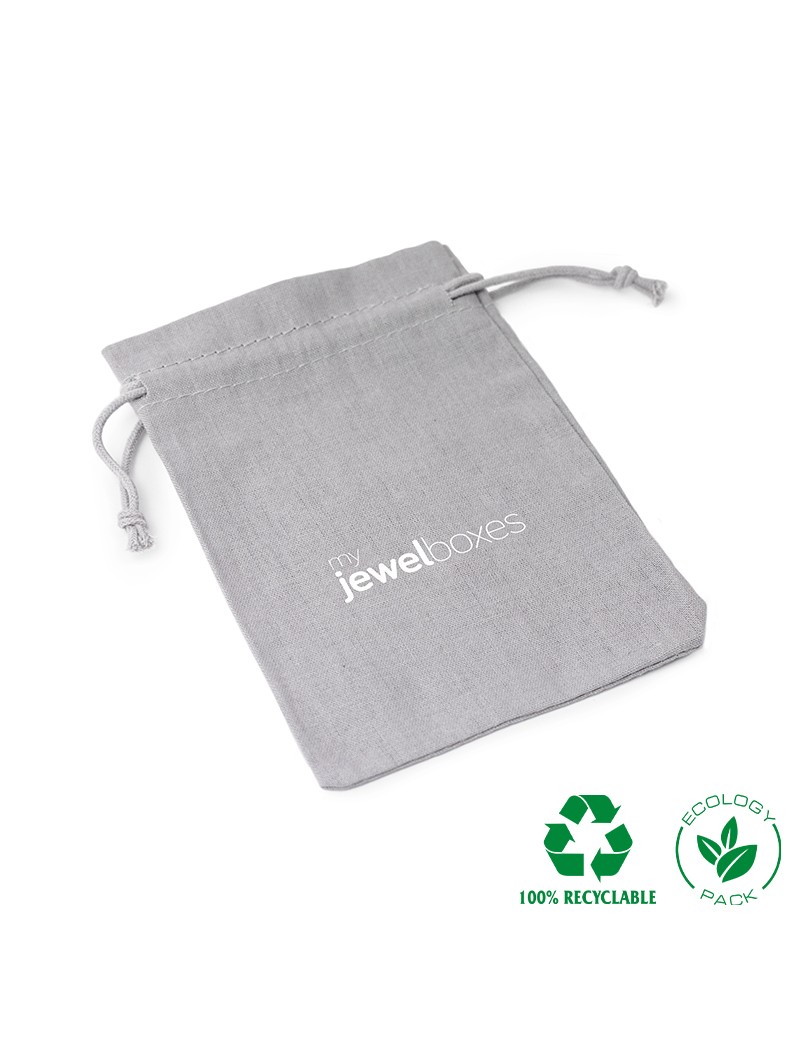 Bolsa algodón para joyas joyeria y bisuteria personalizada con cordón