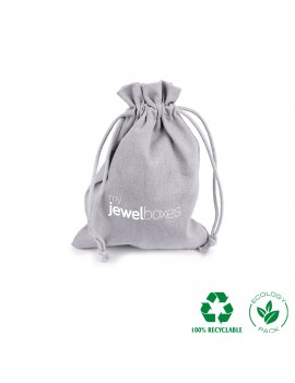 Bolsa algodón para joyas joyeria y bisuteria personalizada con cordón