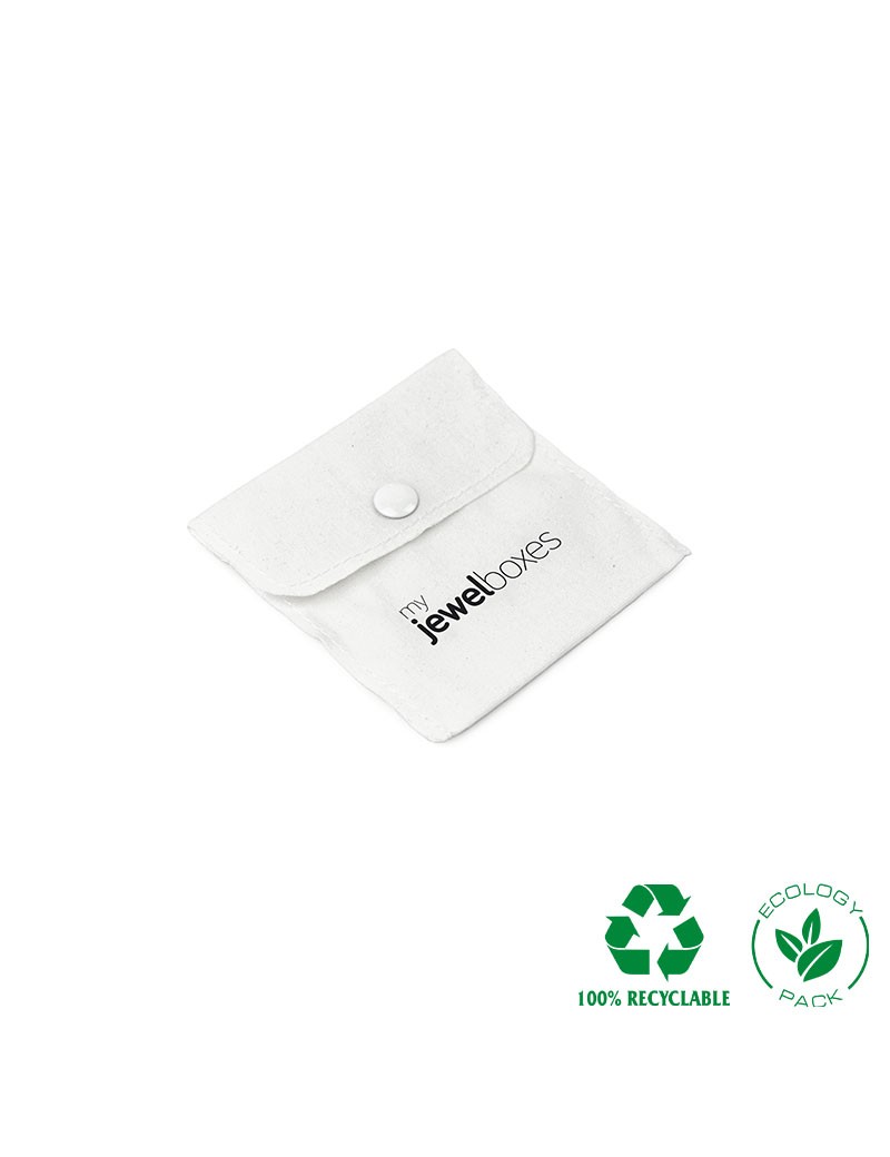 Bolsa algodón para joyas joyeria y bisuteria personalizada con cierre de corchete