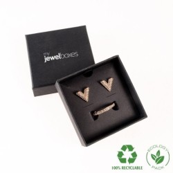Scatola Gioielli Eco orecchini 65x65x25 Nero | MyJewelBoxes