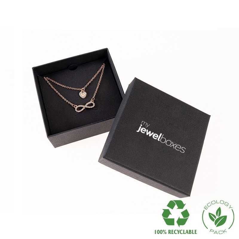 Scatola Gioielli Eco ciondoli 85x85x32 Nero | MyJewelBoxes