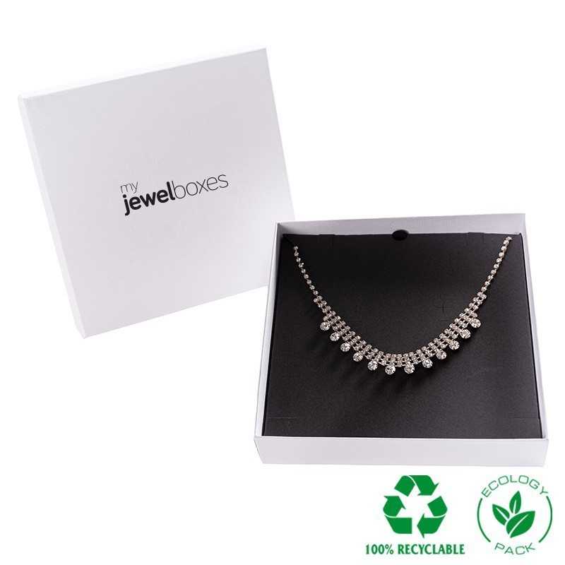 Eco Jewellery Box necklaces 167x167x32 White | MyJewelBoxes