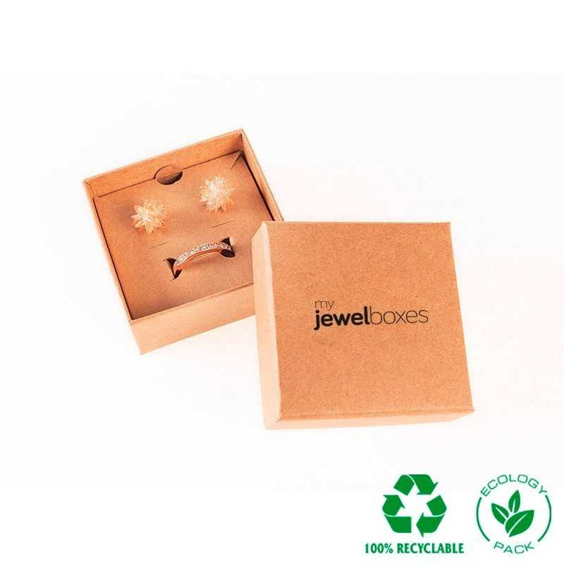 Scatola Gioielli Eco orecchini 65x65x25 Kraft | MyJewelBoxes